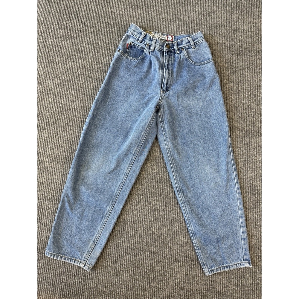 Vintage Bugle Boy Jeans Womens Pants Size 27R 14W Blue Denim High Rise Mom Jeans
